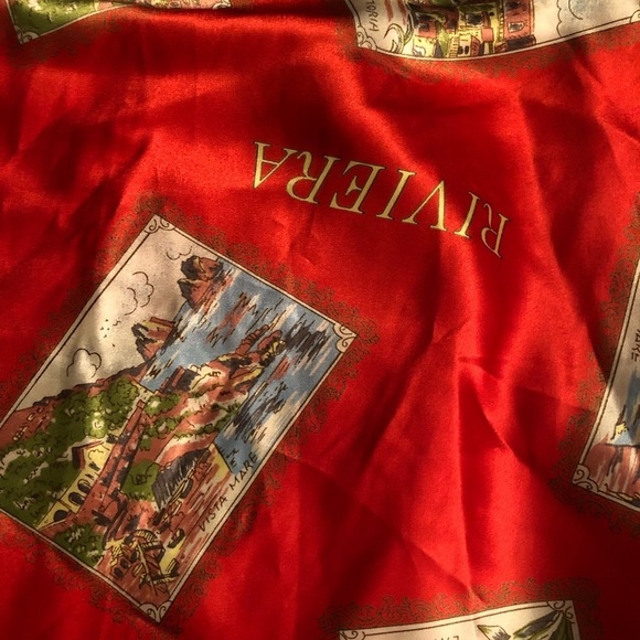 Old Navy size XL red Venice print silky halter red bias cut for give - Picture 9 of 10